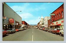 Ellensburg WA-Washington, Kittitas Valley, Main St. Classic Cars Chrome Postcard picture