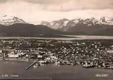 Postcard Panoramic View Of The Mountains And Residences Tromso Mittet Norway picture