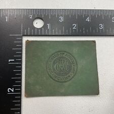 Vtg c 1910s Green MICHIGAN STATE BOARD OF AGRICULTURE Tobacco Leather Patch 29AC picture