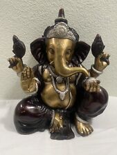 Ganesha Hindu Large Statue Brass 14” Heavy 23 Pounds picture