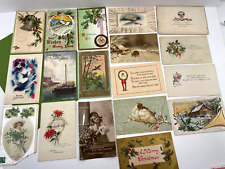 Vintage Postcards Christmas Holly Embossed Bird Lot of 18 Early 1910's Postcard picture