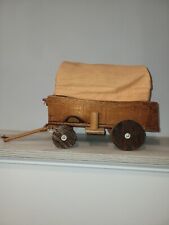 VINTAGE HANDMADE WOODEN COVERED WAGON 18 IN X 10 IN X 7 INCH. VERY COOL AND... picture