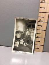Vtg Photo 40's Two Soldiers In Latrine One Sitting On Toilet t2 picture