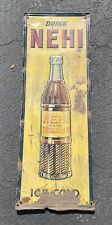 ANTIQUE DRINK NEHI ICE COLD SODA BOTTLE THE DONALDSON ART SIGN COMPANY VINTAGE picture