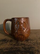 Vintage Hawaiian 1981 Aloha Brown Tiki Coffee Mug Pineapple Design Hawaii picture