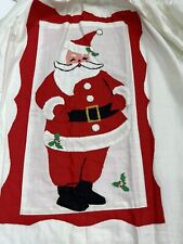 Vintage Homemade Half Apron Red White  Christmas Santa with picture