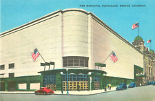 New Municipal Auditorium Denver Colorado Vintage Unposted Linen Postcard picture