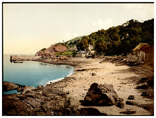 England. Torquay. Babbacombe Beach. Vintage Photochrome by P.Z, Photochrome Z picture