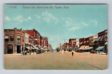 Topeka KS-Kansas, Kansas Avenue North From 8th, Souvenir, Vintage Postcard picture