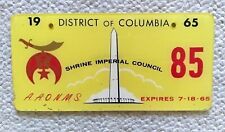 1965 SHRINERS IMPERIAL COUNCIL A.A.O.N.M.S LICENSE PLATE  District of Columbia picture