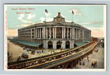 Boston MA-Massachusetts, South Terminal Station, Foil Windows Vintage Postcard picture