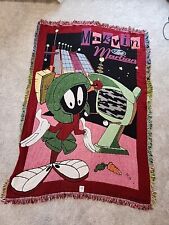 1998 Marvin The Martian Throw Blanket Rare HTF Warner Bros  Brand New 48x67 picture
