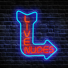 LIVE NUDES Silicone Neon Sign Light LED Business Sign Blue & Red 16