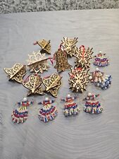 Lot Of 15 Wood And Beaded Xmas Ornaments picture
