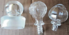 VINTAGE CLEAR HOLLOW GLASS PERFUME BOTTLE STOPPERS, USED, DETAILS BELOW picture
