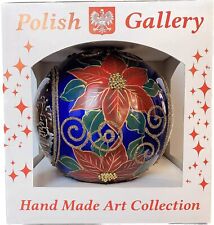Polish Gallery Large Christmas Ornament Winter Charm View with Red Poinsettia... picture