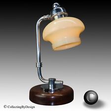 Gilbert Rohde Attrib Modernist Art Deco Lamp c.1935  w/Uranium Glass Shade picture