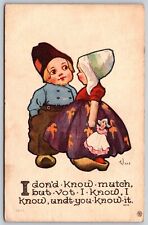 Postcard a/s Wall 6200 Dutch Greeting, I Don't Know Mutch But Vot I Know T106 picture