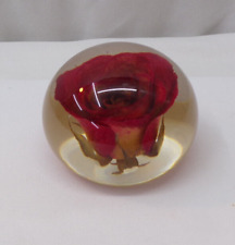 Vintage Tarax Infinity Rose Lucite Paperweight Made in Canada picture
