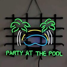 New Party At the Pool Neon Sign Light Lamp Visual Handmade Decor Bar 20