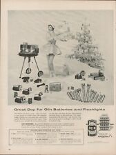 1955 Olin Batteries Flashlights Vintage Print Ad Christmas Gifts Grill Tools picture
