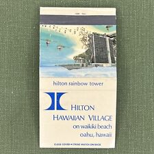 Vintage Matchbook Cover Hilton Hawaiian Village Hotel Oahu Hawaii Matches picture