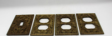Lot of 4 vtg Brass wall plates electrical coverings plug Plates one switch plate picture