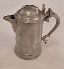 Vintage Pewter Creamer Pitcher With Lid Visible Wilton Mark 6.25 Inches Tall picture