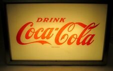 1950-60's Drink Coca-Cola Advertising Light Up Sign Price Bros Working 10.5x16.5 picture