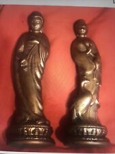 1960’s Golden Geisha Statury Pair 16 Inch Tall picture