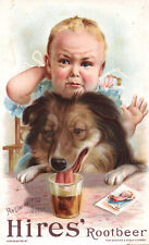 CIRCA 1880S - 1890S HIRES ROOTBEER ADVERTISING TRADE CARD- Collie Dog picture