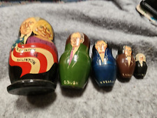 U S Presidents Russian nesting dolls Hand Painted set of 5  1998 1 of 1 1 of 1 picture