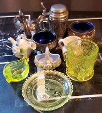 Vintage Vaseline Glass And Other Vintage Antique Collectibles picture