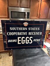 RARE 1946 Southern States Cooperative Bring Eggs Here Sign Advertising Sign A-M picture