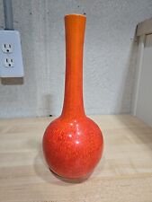 MCM Royal Haeger Vase Fire Red Orange Onion Bulb Bud Gourd Art Pottery 10