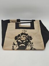Vintage The Art Institute Of Chicago Wood Handle Lion Tote Bag picture