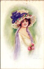 A/S Pretty Woman Fabulous Hat Lace Flowers Shoulders P.UN. T. F. & Co. N-192 picture