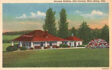 West Liberty, OH, Entrance Building, Ohio Caverns, Linen Vintage Postcard e1417 picture