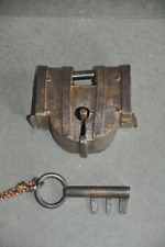 Vintage Solid Iron Unique Shape Handcrafted Heavy Padlock picture