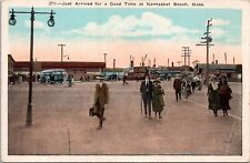 Just Arrived for Good Time at Nantasket Beach Massachusetts- w/b Postcard picture