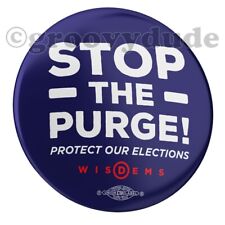 Official WI Dems Stop The Purge Protect Elections Campaign Pin Pinback Button picture