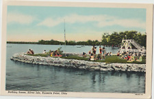 Bathing Scene Silver Isle Russells Point Ohio Indian Lake Postcard #426 picture