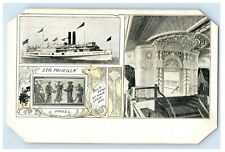 1905 Str. Priscilla, Panel & Bulk Head at Main Stairway Postcard picture
