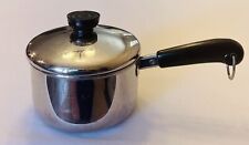 VTG. 1801 REVERE WARE Sauce Pan Stainless 1 Qt With Stainless Bottom With Lid picture