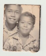 VINTAGE PHOTO BOOTH - ADORABLE YOUNG HISPANIC BROTHERS picture