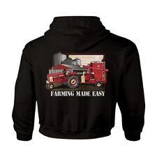 Youth IH Farmall 504 with IH 1150 Grinder-Mixer Mill Black Hooded Sweatshirt picture