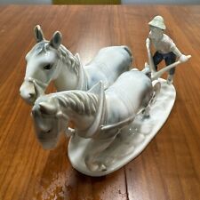 Vintage Erphila Germany Horse and Plow Farmer Porcelain Figurine picture