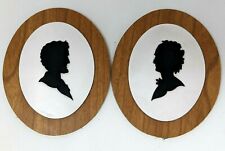 VTG Abe Abraham Lincoln Mary Todd Oval President Mini Silhouette Plaques KP21 picture