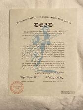 Authentic 1959 Deed to The Gettysburg Covil War Battlefield 1863 Souvenir picture