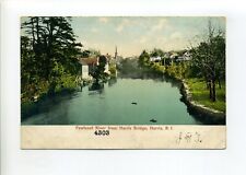 Harris, Coventry RI antique postcard, Pawtuxet River, buildings, church spire picture